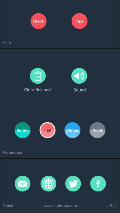 Settings screen final